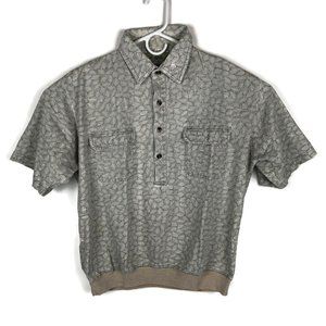 VTG Haband Mens Polo Leaves Pattern Size L